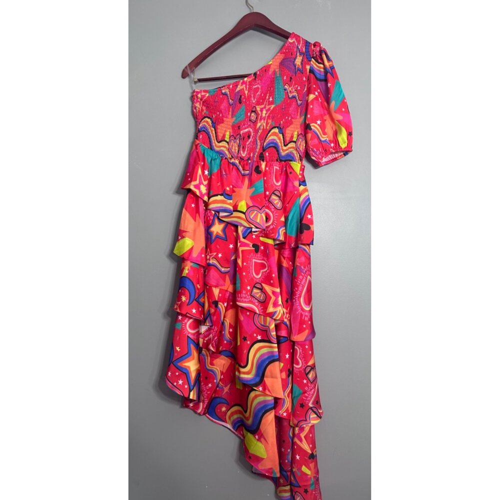 Alden Adair NWT COLLINS HOT PINK STARGAZING MIDI DRESS Large $392 - Picture 2 of 12